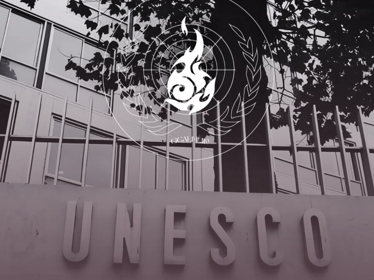 GCALMUN’26 UNESCO committee cover showing the UNESCO headquarters sign and building beneath trees.