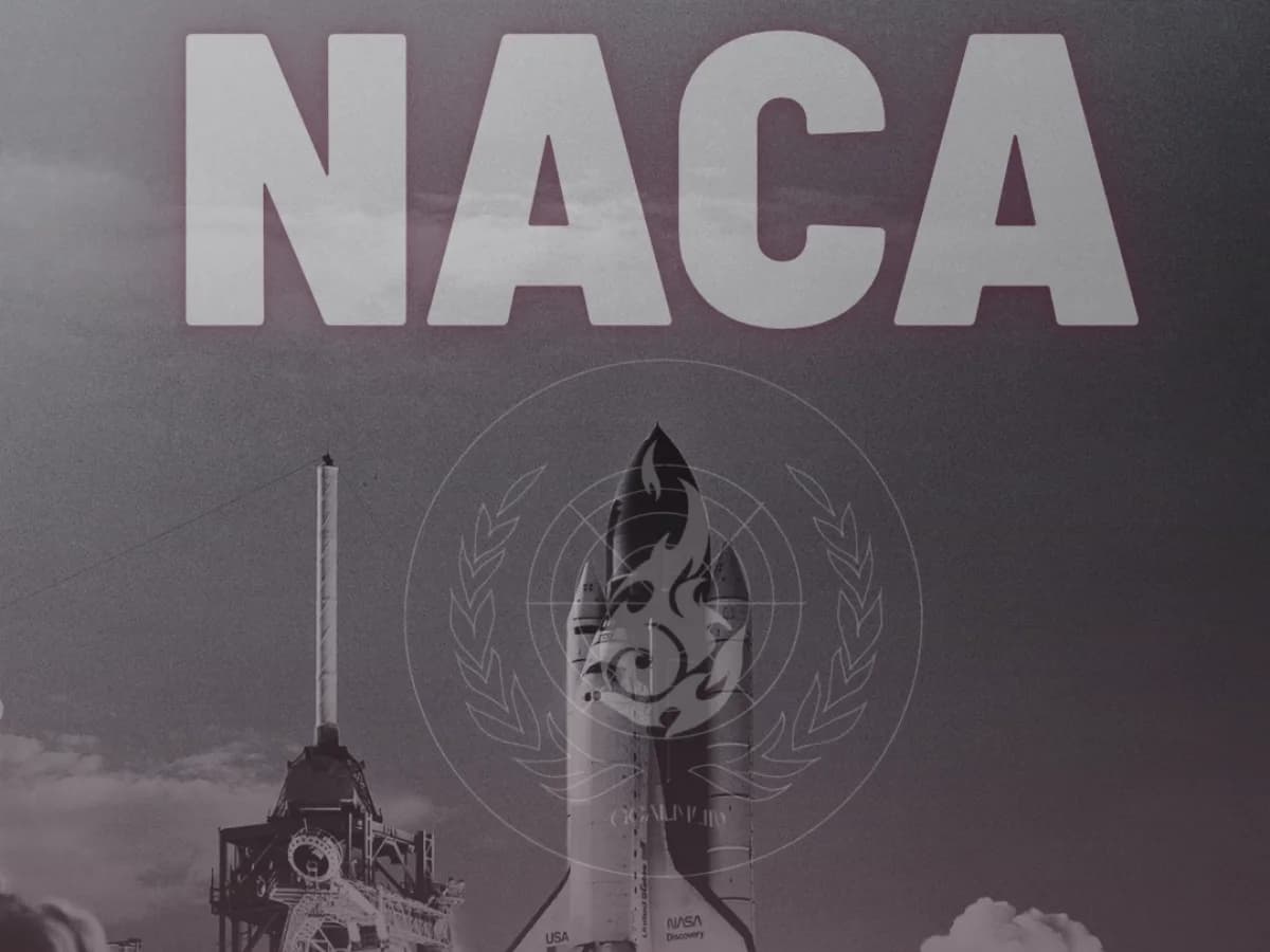 GCALMUN’26 NACA committee cover featuring a space shuttle launching from its pad.